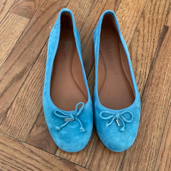 Coach blue suede flats size 9 - Picture 1 of 7